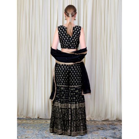Black blouse with Sharara Set